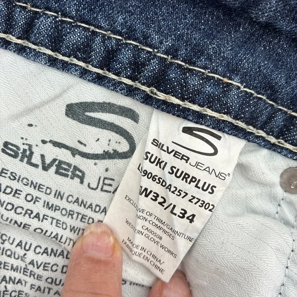Silver Jeans Co Suki Surplus Bootcut Jeans Blue Thick Stitch W32 L34 L906SDA257